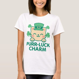 Camiseta Rua de Gato Bonito, Purr-Luck. Dia de Patrick