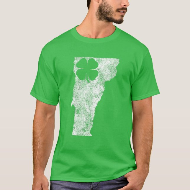 Camiseta Rua de Gift Vermont. O Shamrock do Dia de Patrick, (Frente)