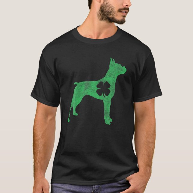 Camiseta Rua de presente de cachorro boxer. Roupa de Shamro (Frente)