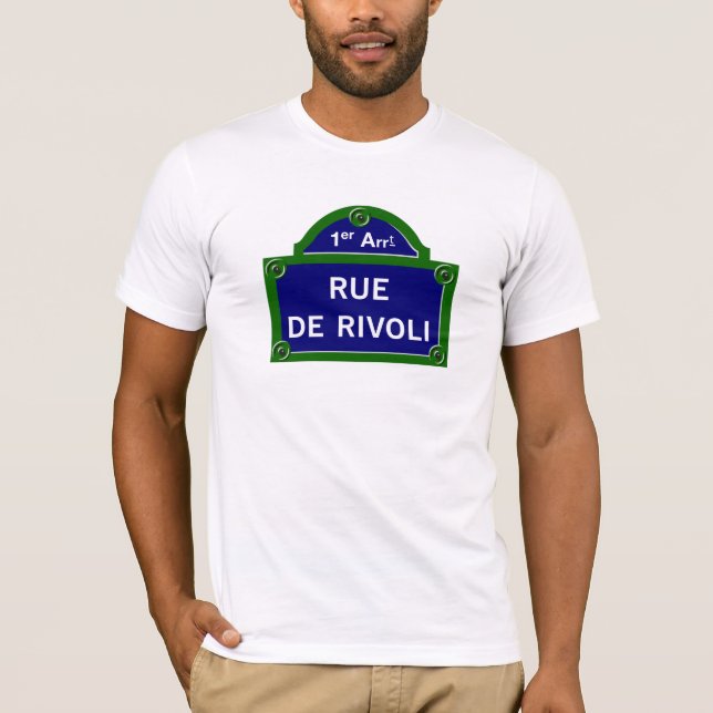 Camiseta Rua de Rivoli, sinal de rua de Paris (Frente)