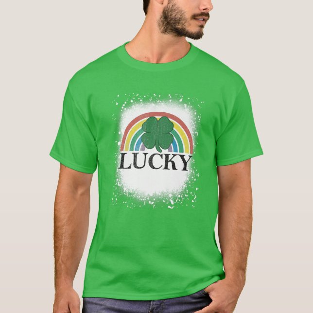 Camiseta Rua de Shamrock do Dia do Patrick Rainbow (Frente)
