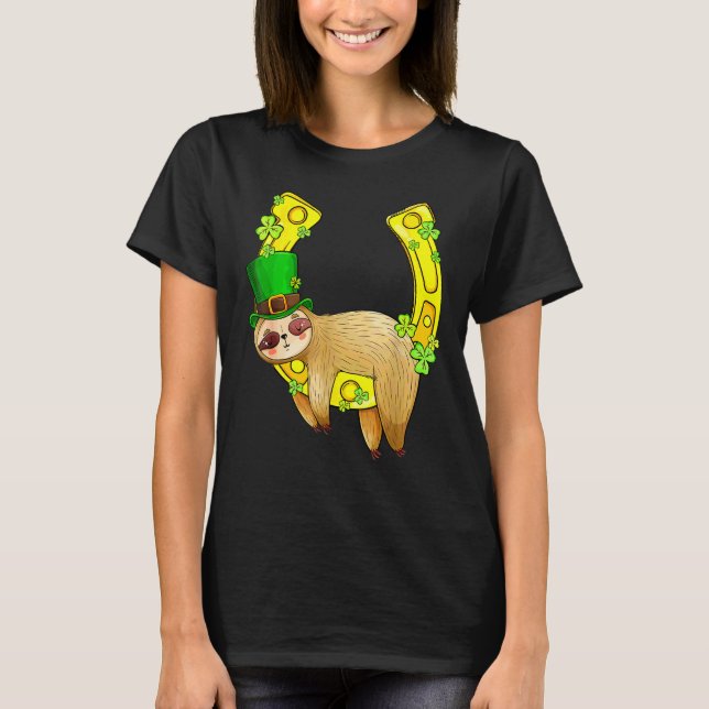 Camiseta Rua de Shamrock Lloth Napping Leprechaun Horsfere (Frente)