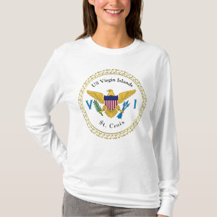 Camiseta RUA de Sinalizador das Ilhas Virgens dos EUA. Croi