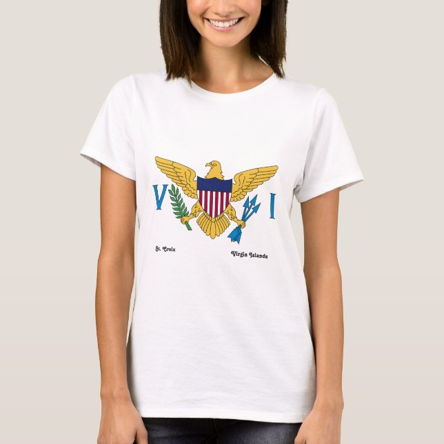 Camiseta RUA de Sinalizador das Ilhas Virgens dos EUA. Croi (Frente)