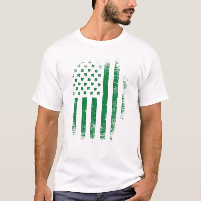 Camiseta Rua de Sinalizador de Shamrock irlandês no dia de  (Frente)