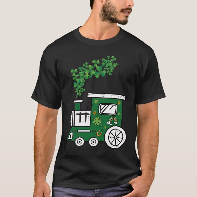 Camiseta Rua de Trem Shamrock.Caminho de ferro Legal Patric (Frente)
