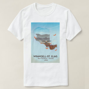 Camiseta Rua de Wrangell. Parque Nacional de Elias, poster
