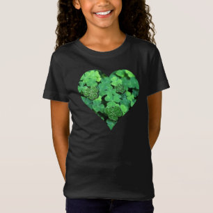 Camiseta Rua. Dia das Patetas, Shamrock verde, corações i