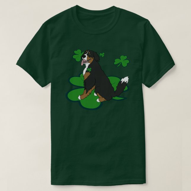 Camiseta Rua. Dia de Patrick Cachorro da Montanha Bernese (Frente do Design)