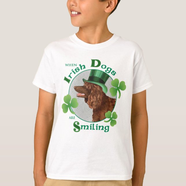 Camiseta Rua. Dia de Patrick, Irish Water Spaniel (Frente)