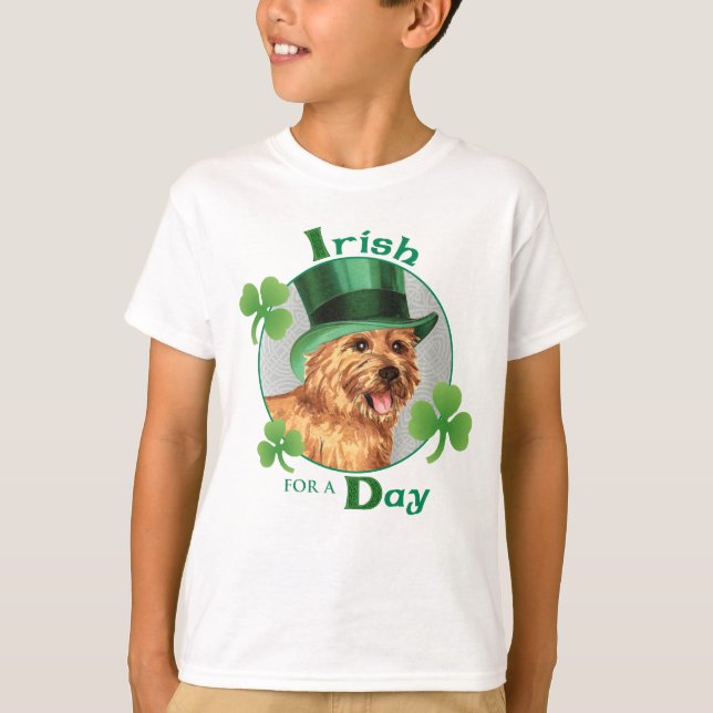 Camiseta Rua, dia de Patrick, Norwich Terrier (Frente)