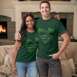 Camiseta Rua. Dia de Patrick, Shamrock Verde Vine Irish Par