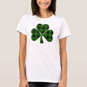 Camiseta Rua. Dia de Patrick, Shamrock verde xadrez irlandê