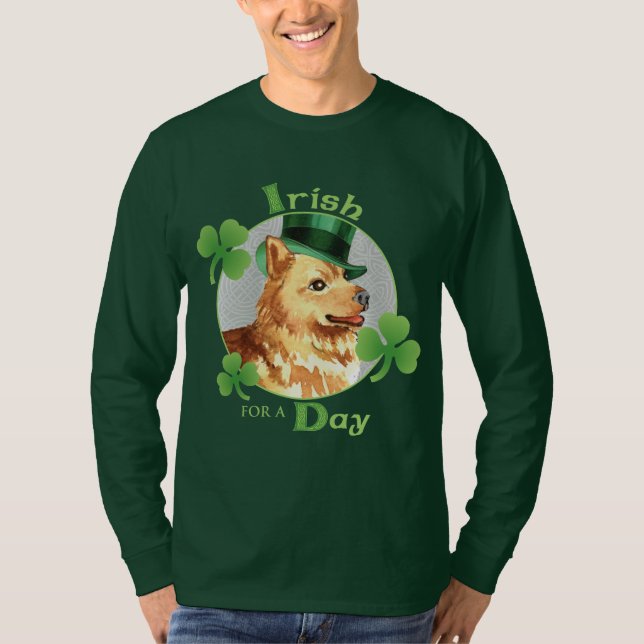 Camiseta Rua, dia de Patrick, Spitz finlandês (Frente)