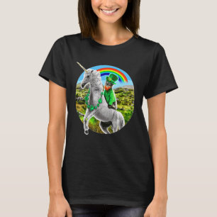 Camiseta Rua. Dia de Patricks, Unicórnio Arco-Íris Leprecha