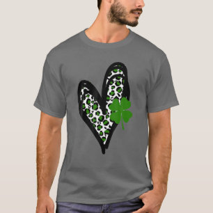Camiseta Rua.Dia de Sain Patrick - Amor Shamrock Leopard He