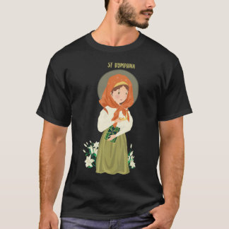 Camiseta Rua Dinfhna PPureza Lily Patron Santo Saúde Mental