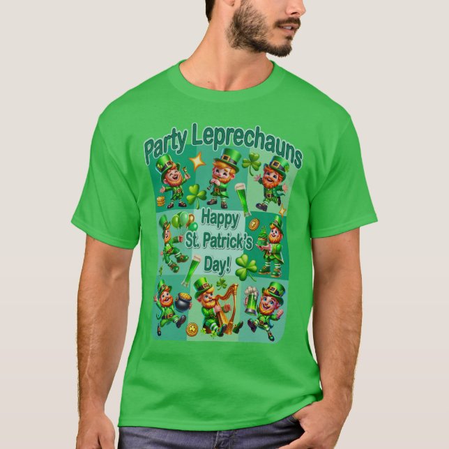 Camiseta Rua. Diversão de Patrick Adorável "Leprechauns do  (Frente)