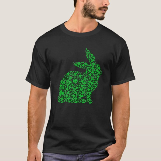 Camiseta Rua do Coelho do Lover Leprechaun Rabbit. Dia de P (Frente)