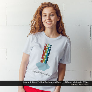Camiseta Rua do dia de Patrick Rainbow 4-Leaf Clover Minima