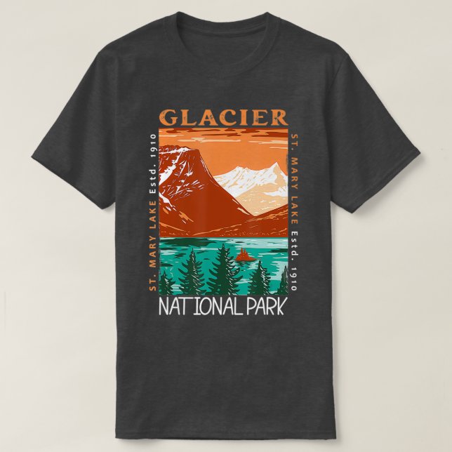 Camiseta Rua do Parque Nacional Glacier (Frente do Design)