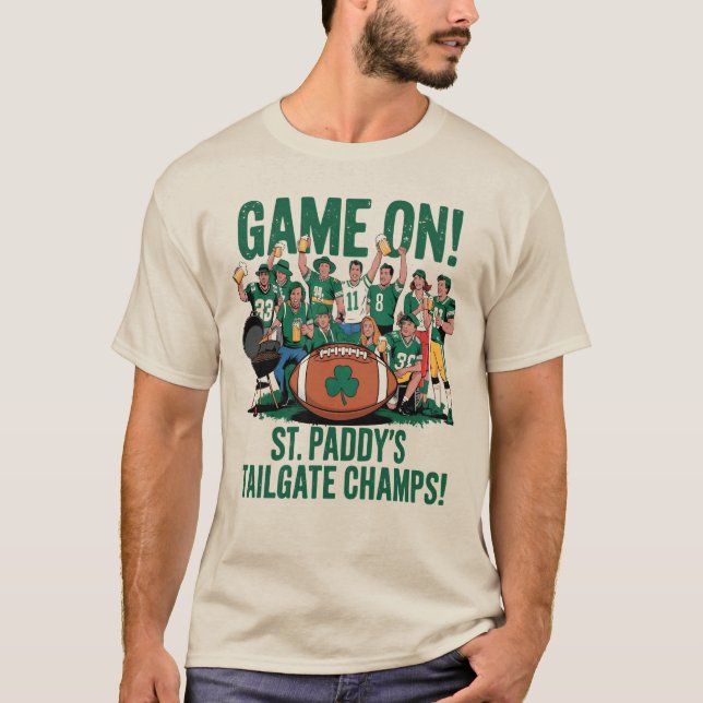 Camiseta Rua do Partido Tailgate Irlandês no JOGO Paddy's G (Frente)