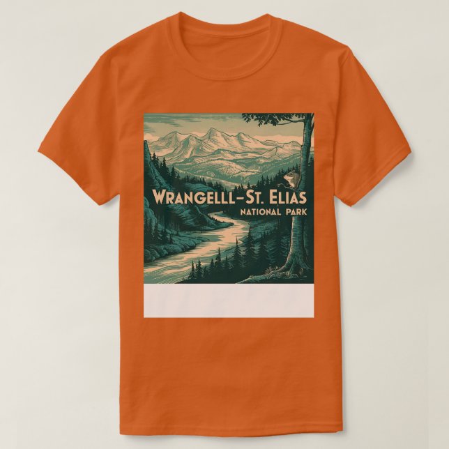 Camiseta Rua do Retro Wrangell Elias National Park TShirt (Frente do Design)