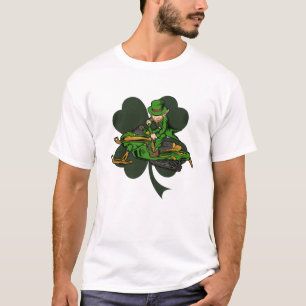 Camiseta Rua do Snowmobiler Leprechaun. Dia de Patrick