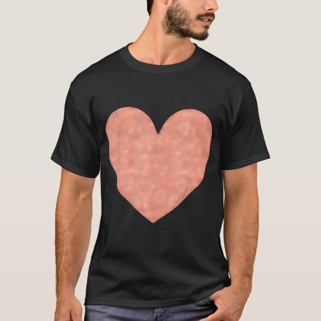 Camiseta Rua Dourado Dia de os namorados Faux Rosa (Frente)