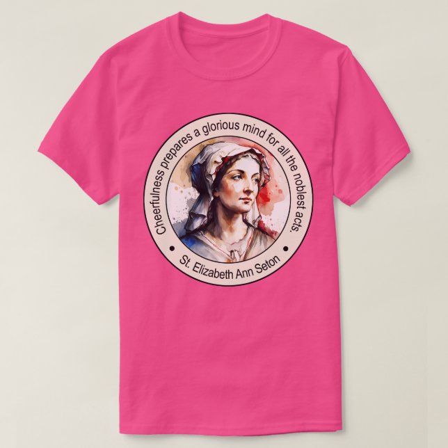 Camiseta Rua Elizabeth Ann Seton Citações Religiosas Presen (Frente do Design)