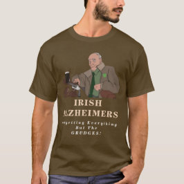 Camiseta Rua Engraçada de Alzheimer Irlandesa. Camisa-T de