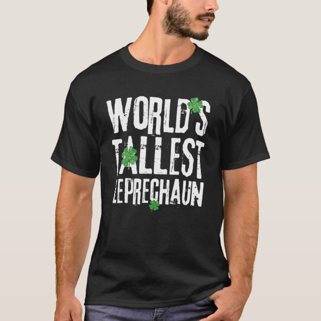 Camiseta Rua Engraçada de Leprechaun mais alta do mundo. (Frente)