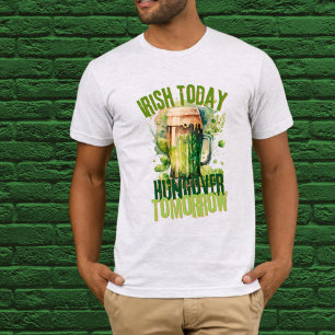 Camiseta Rua Engraçada De Pé-De-Cerveja Irlandesa Grunge Cl