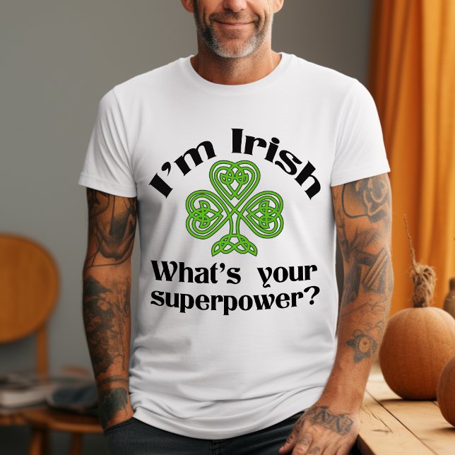 Camiseta Rua Engraçada de Superpotência Irlandesa. Dia de P (Criador carregado)