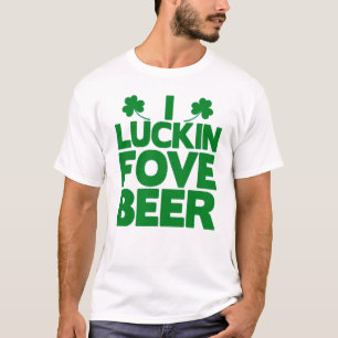 Camiseta Rua Engraçada, dia de Patrick, adoro cerveja verde