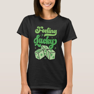 Camiseta Rua Engraçada Patrick Day Shamrock Dice Lucky W