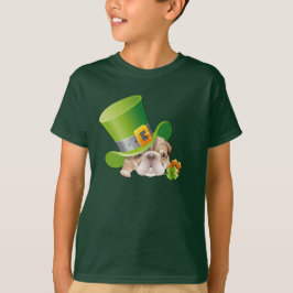 Camiseta Rua Engraçado Bulldog Leprechaun.Dia de Patrick