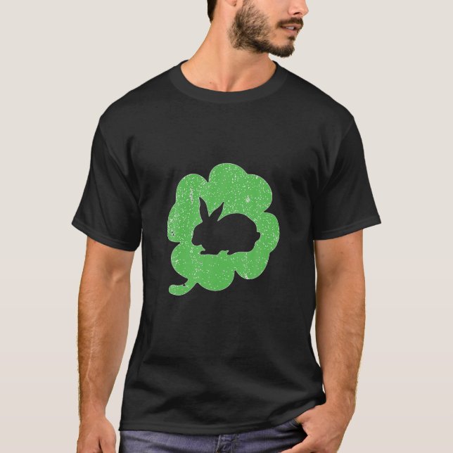Camiseta Rua Engraçado de Shamrock Silhouette. Dia de Patri (Frente)