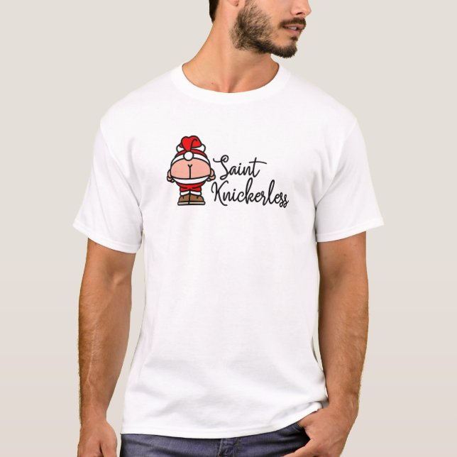 Camiseta Rua, Engraçado sem Knickerless Moonny Papai Noel P (Frente)
