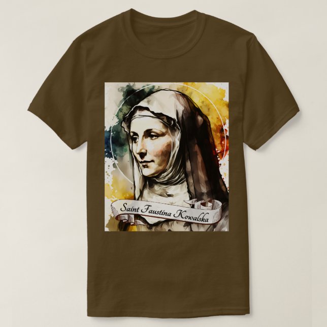 Camiseta Rua Faustina Kowalska Igreja Católica Santo Religi (Frente do Design)
