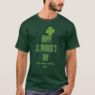 Camiseta Rua feliz. Dia de Patrick Foto da família Shamrock