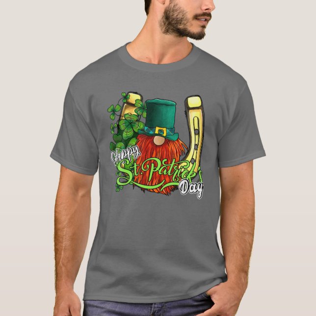 Camiseta Rua Feliz do Gnome, Rua do dia de Patrick, ferradu (Frente)