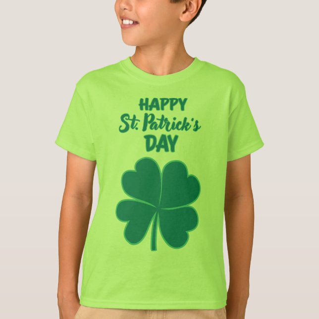 Camiseta Rua Feliz, Folha de Véu do Dia de Patrick (Frente)