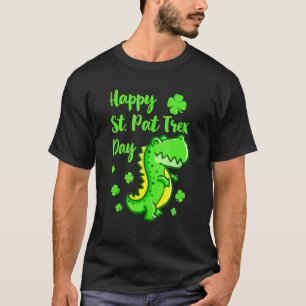 Camiseta Rua Feliz no Dia de Trex Dia de São Patrício Dinos