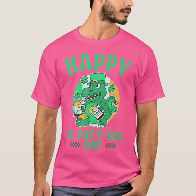 Camiseta Rua Feliz, Rua Engraçada Do Dia T-Rex. (Frente)