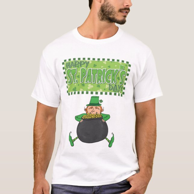 Camiseta Rua Feliz, T-Shirt do Dia de Patrick (Frente)