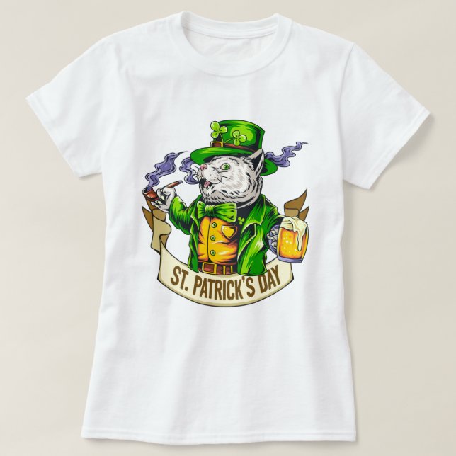 Camiseta Rua, Gato do Dia de Patrick (Frente do Design)