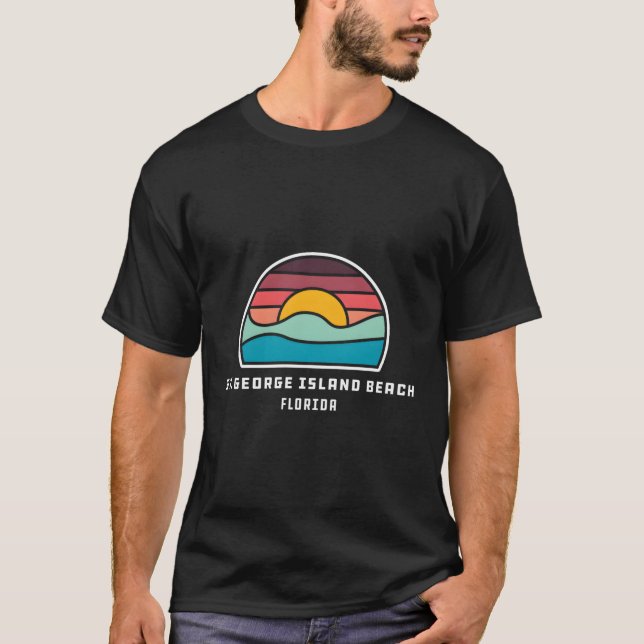 Camiseta Rua George Island Beach Florida Minimalist Ocean W (Frente)