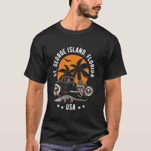 Camiseta Rua George Island Florida Sunset Hotrod Alligator