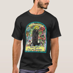 Camiseta Rua Gertrude De Nivelas. Santo Patronal De Gatos E